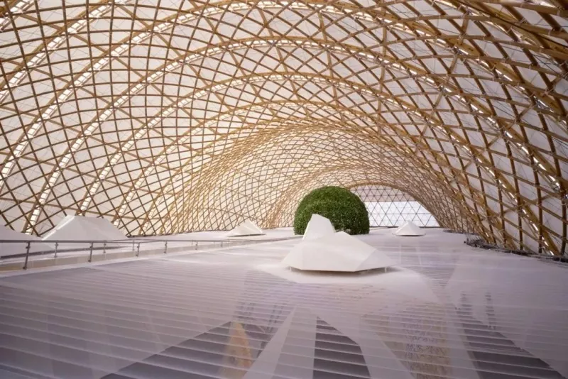 Grid Structure Exhibition Hall ການກໍ່ສ້າງເຫລໍກ