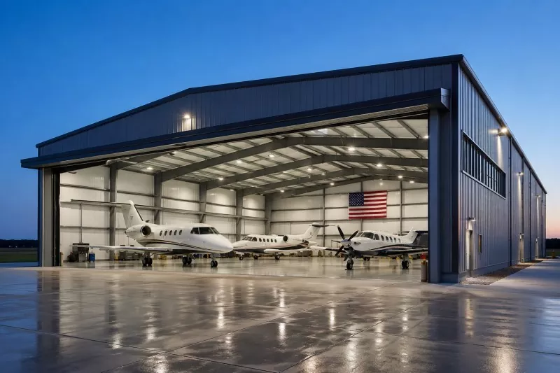 ໂຄງສ້າງເຫຼັກ ການກໍ່ສ້າງ Hangar ເອກະຊົນ